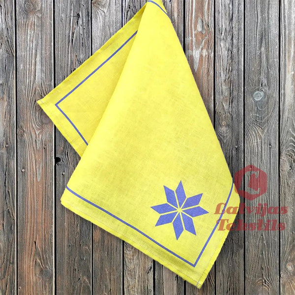 Lina dvielis | Ausekļa zīme uz dzeltena fona - 46cm * 100cm