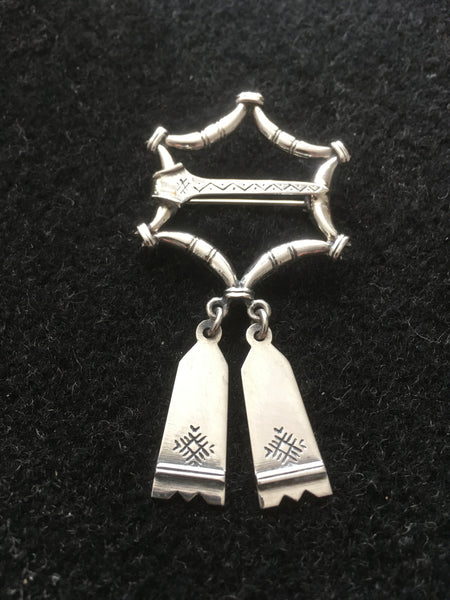 Sterling Silver Brooch with Dangles