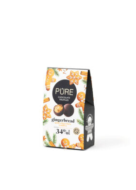 Pure | Milk chocolate truffles with gingerbread flavoured cream filling, 120g