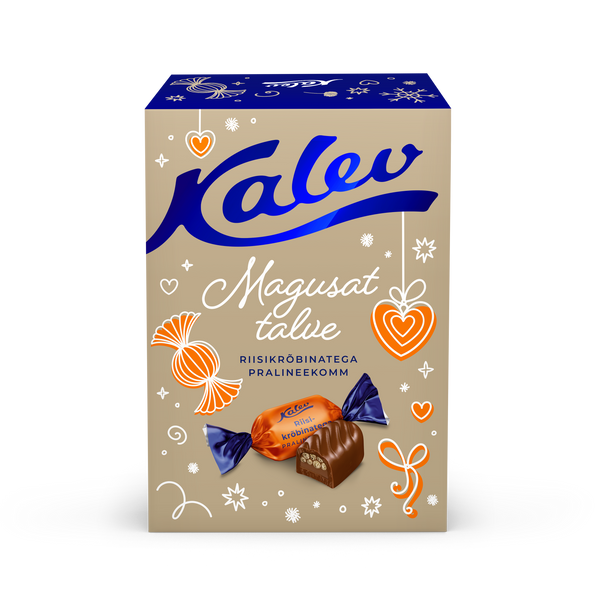 Kalev | Christmas | Kalev praline candy with rice crisps in milk chocolate 150g