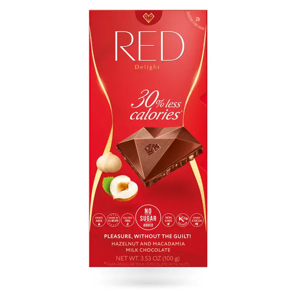 Red | Red Milk Chocolate W/Hazelnut & Macadamia 100g