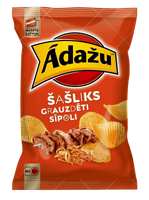 Ādažu čipsi | Potato chips - šašliks and onions, 180g