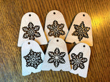 Christmas ornaments - snow flakes (wood - 6pcs)