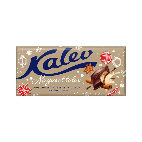 Kalev | Christmas | Dark chocolate with Christmas spices flavoured creamy filling 102g