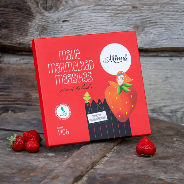 Minna Organic Strawberry Marmalade in Milk Chocolate 140 G