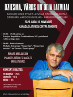 Koncerts ar Ainaru Mielavu "Dziesma, vārds un deja Latvijai" 15. novembrī