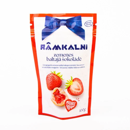 Rāmkalni | Zemenes baltajā šokolādē | Strawberries in white chocolate 100g