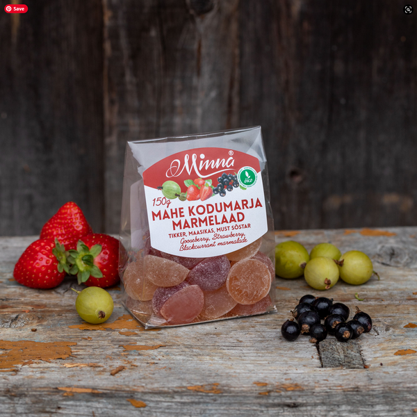Minna Organic Gooseberry, Strawberry and Black Currant Marmalade 150g