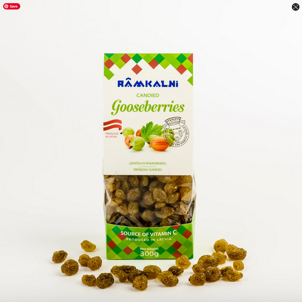 Rāmkalni | Ērkšķogu sukādes | Candied Gooseberries 300g