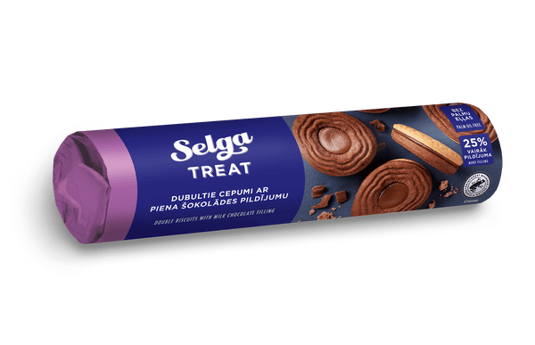 Laima | Selga Double biscuits with milk chocolate filling 205g