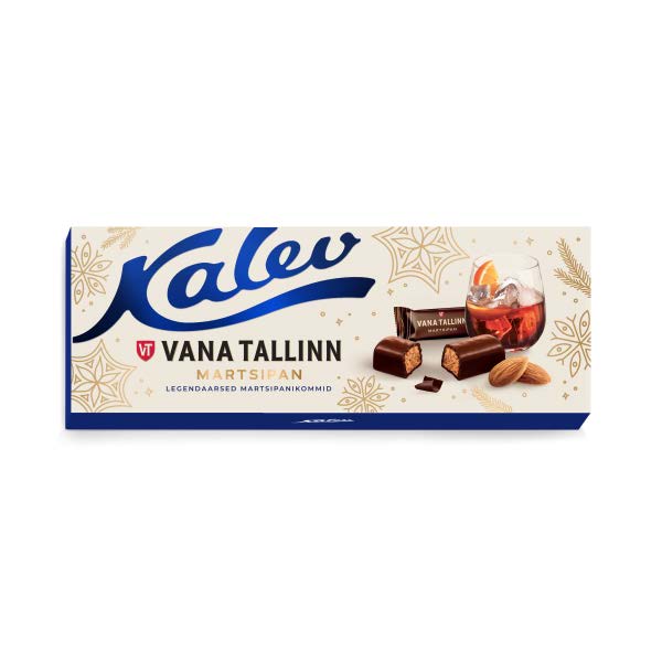 Kalev | Christmas | Vana Tallinn martsipanikommid | Vana Tallinn marzipan candy box 300g