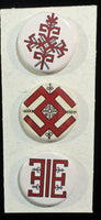 Latvian Buttons - pack of three (Set 2)