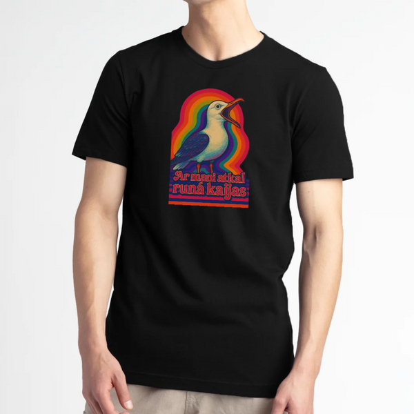 Ar mani atkal runā kaijas T-shirt - Black
