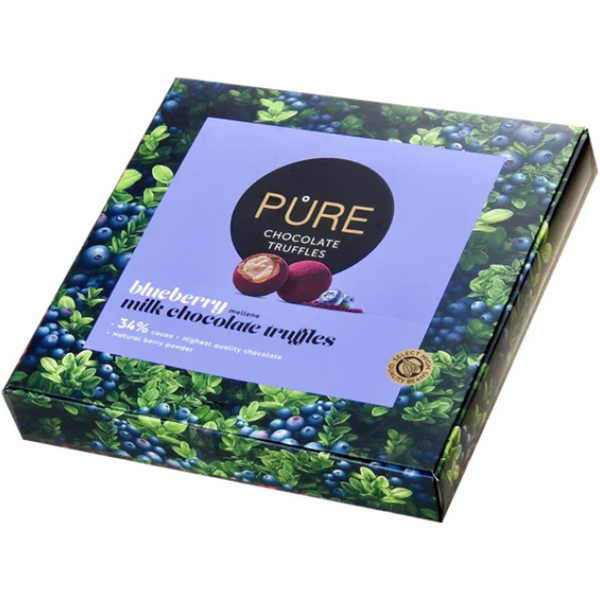 Pure | Milk Chocolate Truffles With Blueberry Flavor Cream And Powder Decor 16