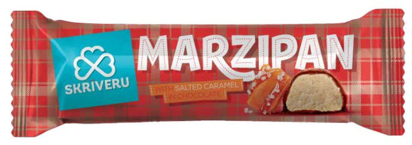 Skriveri | Marzipan in chocolate with salted caramel, bar 40g