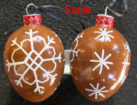 Painted egg shaped glass ornament - PICK UP ONLY